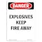 Signmission OSHA Sign, Portrait Explosives Keep Fire Away, 10in X 7in Rigid Plastic, 7" W, 10" L, Portrait OS-DS-P-710-V-1213 - alternate 1